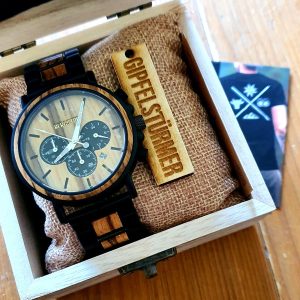 Herren Holzuhr die Armbanduhr aus Holz & Edelstahl